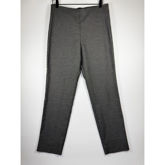 Equestrian Pants Womens Large Black White Polka Dot Stretch Pull On Tapered USA - Picture 1 of 13